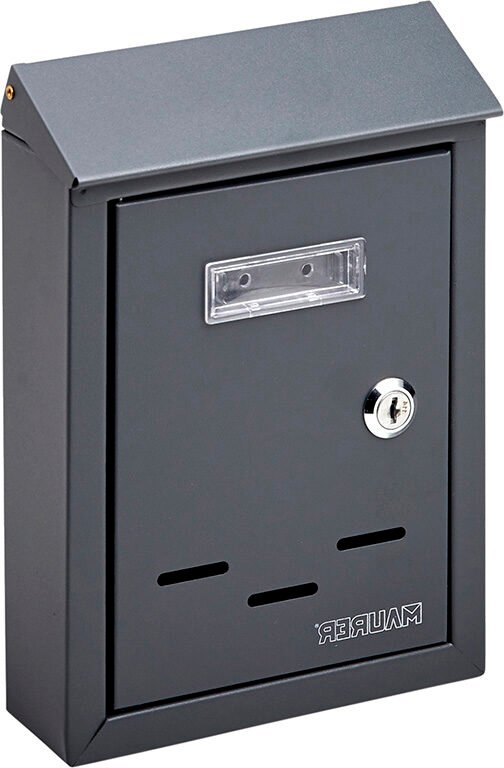 CASSETTA POSTALE VERNICIATA GRIGIA C/TETTO 25x5x17