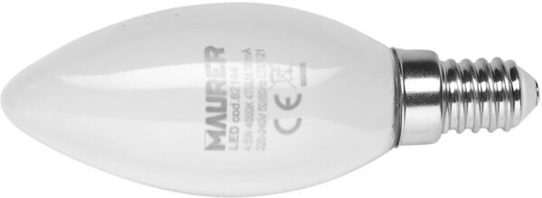 LAMP.LED MILKY OLIV.C/FIL.4,5W E14 4000K 470L