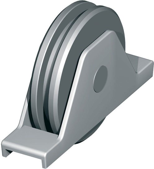 RUOTA GOLA "U" C/SUPPORTO INTERNO 90MM FAC 109