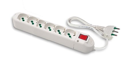 EL 62071 MULTIPRESA C/CAVO 6P 1.5M 16A UNI+IN BIANCA