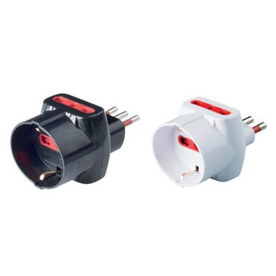 ADATTATORE SP. 10A 10/16A SCHUKO NERO