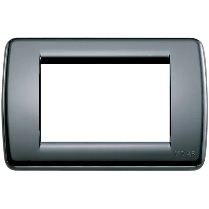 VIMAR PLANA - PLACCA RONDO' 3 POSTI NERA
