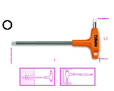CHIAVE BETA A "T" ESAGONALE 2MM MOD 96T2