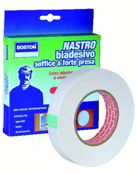NASTRO BIADESIVO BOSTON SOFFICE BIANCO 5 M H. 19 MM