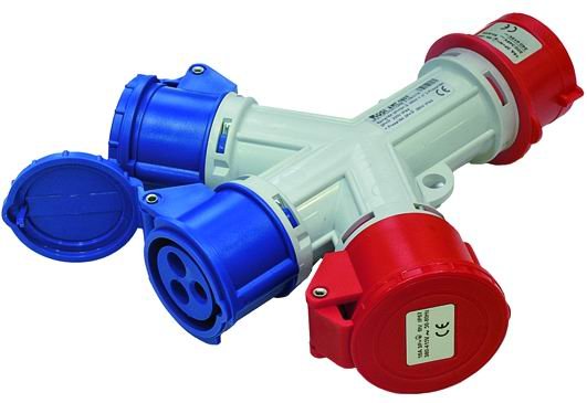 ADATTATORI CEE-ROSSO 380V-16A 2 PRESE 220V-1 380V ART. 1857