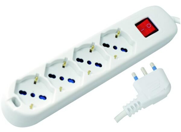 MULTIPRESA 4 POSTI VIGOR SCHUKO/BIPASSO INT. BIANCO 16A