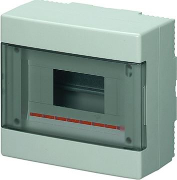 CENTRALINO DA PARETE IP40 C/PORTA TRASPARENTE 8 MODULI