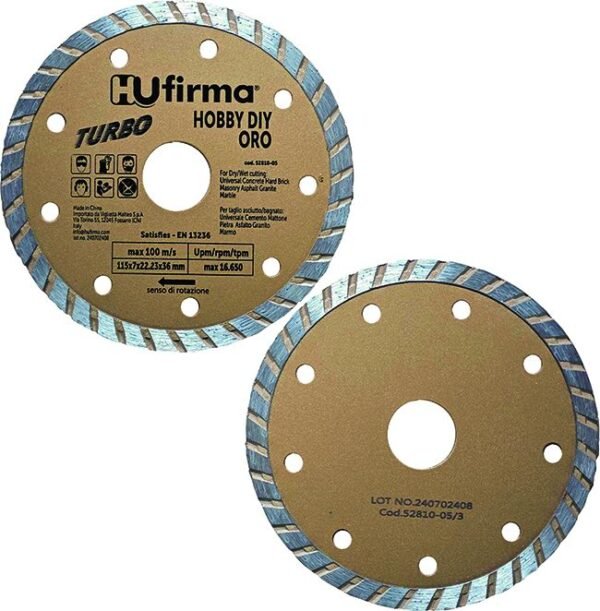 DISCO DIAMANTATO TURBO HU-FIRMA HOBBY-D ORO 115MM