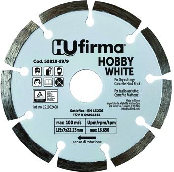 DISCO DIAMANTATO A SETTORI HOBBY WHITE 115MM