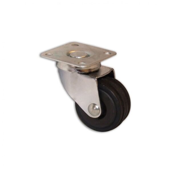 RUOTA NYLON GIREVOLE C/PIASTRA 43x43 D.40MM