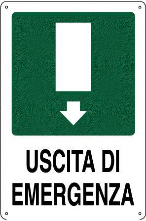 CARTELLO PVC "USCITA D'EMERGENZA" 30x20