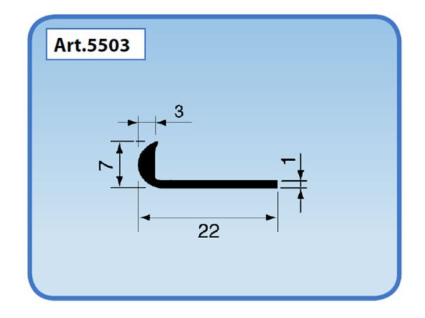 PROFILO ALLUMINIO "UNGHIETTA" 22MM 2MT