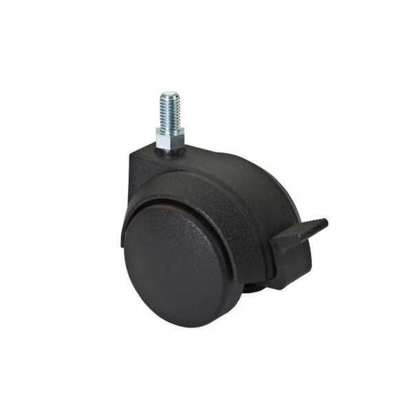 RUOTA GEMELLATA NYLON C/PERNO + FRENO 50MM