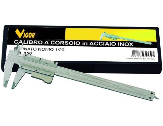 CALIBRO A CORSOIO NONIO INOX SCALA 1/20 150MM