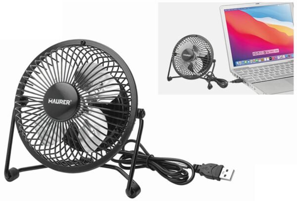 VENTILATORE DA TAVOLO C/CARICA USB 15CM