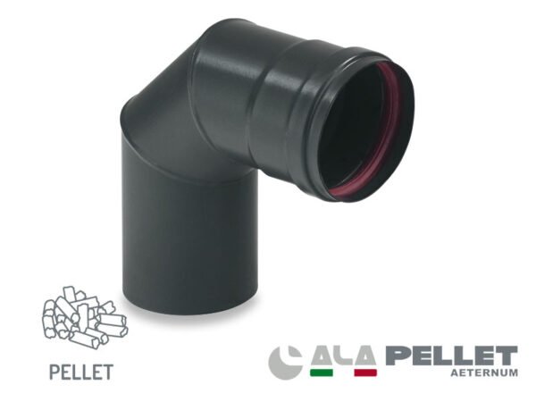 ALA TUBO PELLET NERO 90° 80MM