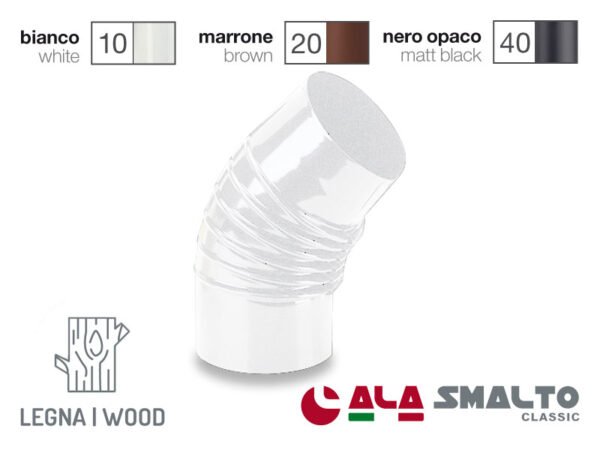 GOMITO SMALTATO BIANCO 10 45°