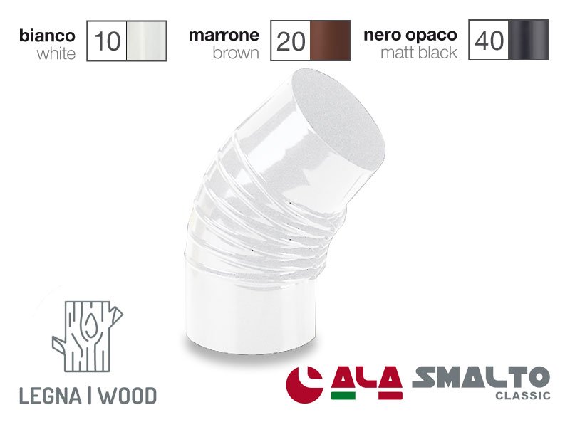 GOMITO SMALTATO BIANCO 10 45°