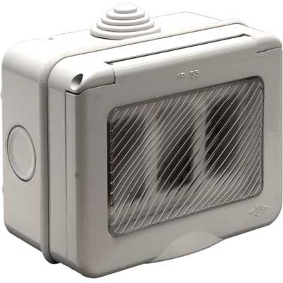 CASSETTA TONDO' DA PARETE P/ESTERNO IP55 2 POSTI