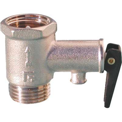VALVOLA DI SICUREZZA SCALDACQUA CON LEVA 1/2" M.F.