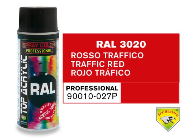 VERNICE ACRILICA ECOSERVICE SPRAY RAL 3020 ROSSO TRAFFICO 400ML