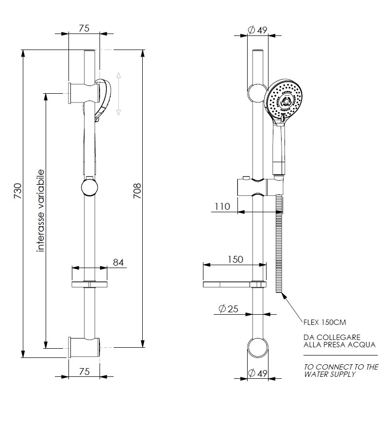NATURE 106 SALISCENDI REGOLABILE CROMO 3 GETTI - immagine 2