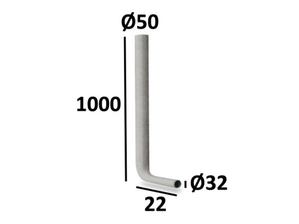 TUBO CACCIATA P/CASSETTE WC 50x32x1000