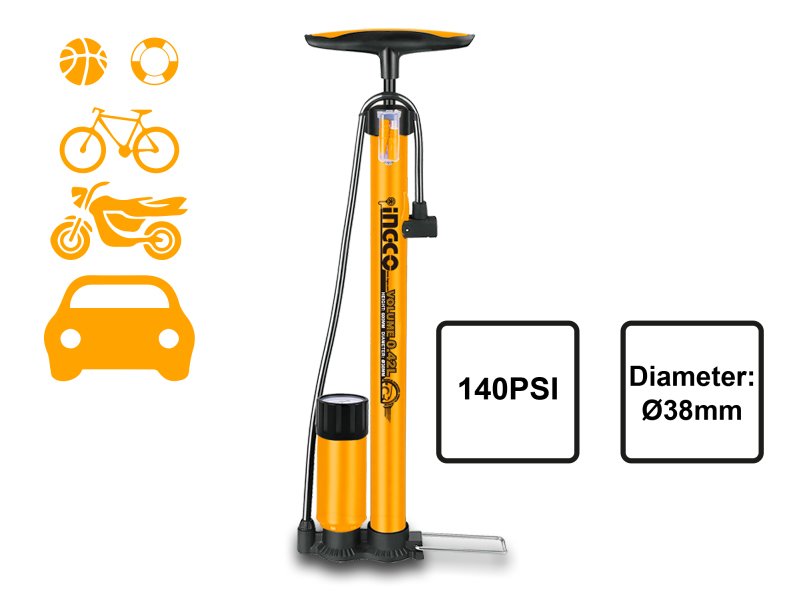 INGCO POMPA BICI C/MANOMETRO