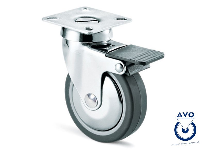 RUOTA TREKY220 GIREVOLE C/FRENO 60MM