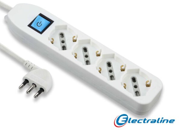 MULTIPRESA UNIVERSALE 4 POSTI C/INTERRUTTORE