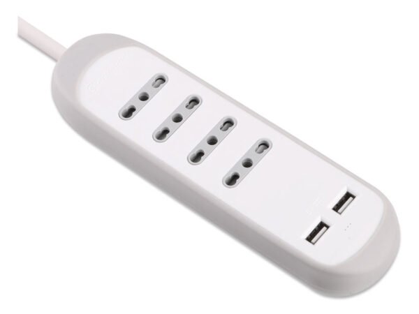 MULTIPRESA BIPASSO+USB 4 POSTI BIANCA
