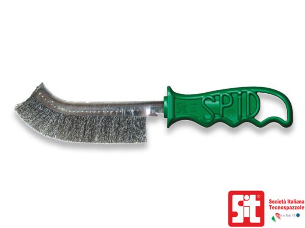 SPAZZOLA SPID ACCIAIO INOX C/MANICO VERDE