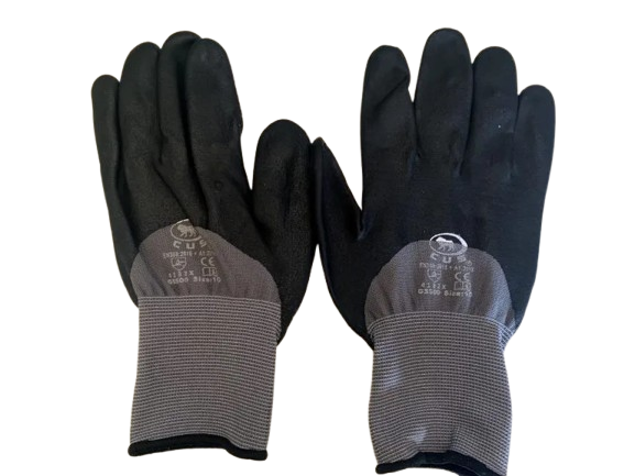 GUANTO NITRILE FOAM PUNTINATO NERO TG.9