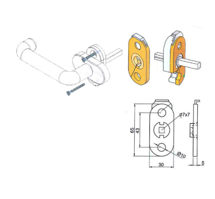 DISEC BMAR02A18 OS BLOCCO DI SICUREZZA P/MARTELLINA OVALE CROM.OPACO