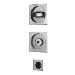 KIT MANIGLIE QUADRO P/PORTE SCORREVOLI C/NOTT. CROM.