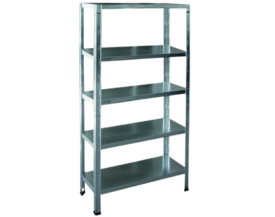KIT SCAFFALATURA ZINC. AD INCASTRO 5 RIPIANI 100x40