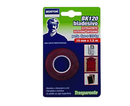 NASTRO BIADESIVO TRASPARENTE 19x1,5MT