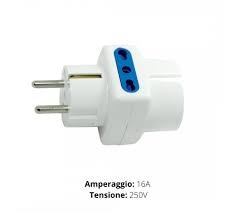 ADATTATORE TRIPLO+SCHUKO 16A BIANCO