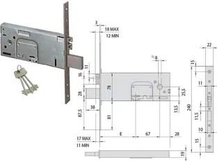 CISA 17352- 90 SERRATURA ELETTRICA