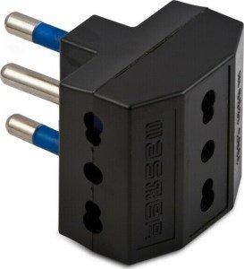 ADATTATORE TRIPLO 16A NERO