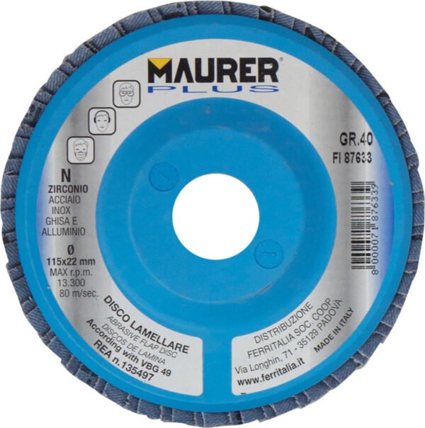 DISCO LAMELLE ZIRCONIO "MPLUS" 115x22 GRANA 60