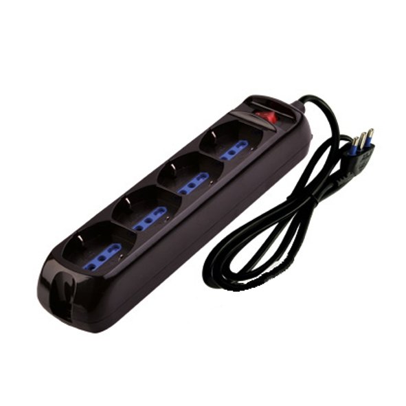 MULTIPRESA 16A 4 SCHUKO+IN NERA 1,5MT