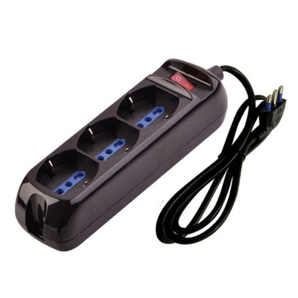 MULTIPRESA 16A 3 SCHUKO+IN NERA 1,5MT