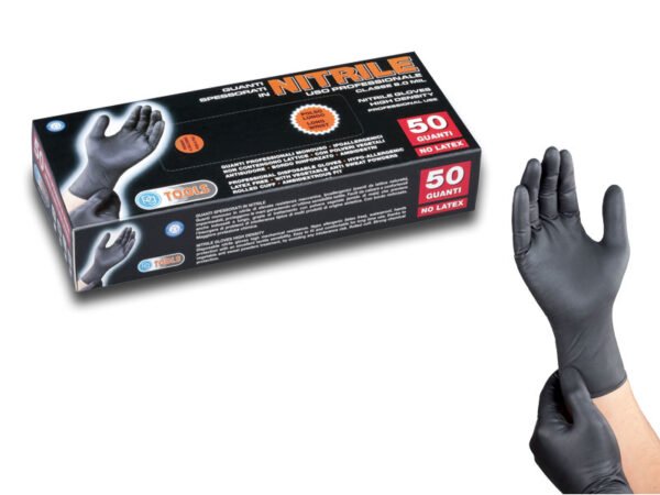 CF.50 GUANTI MONOUSO NITRILE HI-RISK NERO TG.L