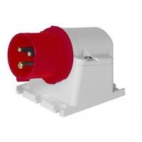 SPINA FISSA PARETE INCLINATA 3P+T 4 POLI 16A 400V IP54 ROSSA