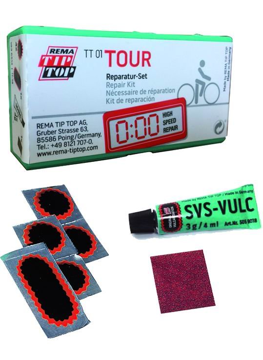 KIT RIPARAZIONE CICLI TIP-TOP TT-BIKE 01 TOUR BASE 7 PEZZI