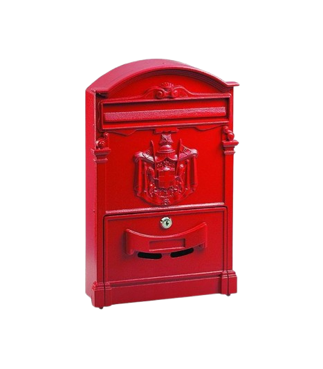 CASSETTA P/LETTERE ALLUMINIO ROSSA 26x9 H.41