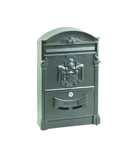 CASSETTA P/LETTERE ALLUMINIO NERA 26x9 H.41