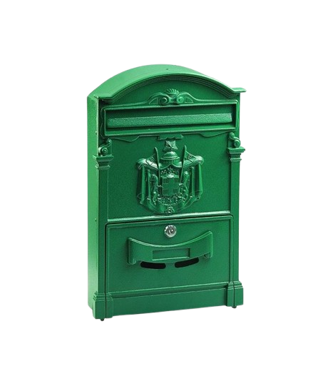 CASSETTA P/LETTERE ALLUMINIO VERDE 26x9 H.41