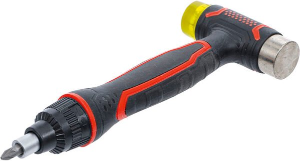 MARTELLO C/TESTA INTERCAMBIABILE + CRICCHETTO PORTAINSERTI REVERSIBILE 3-IN-1